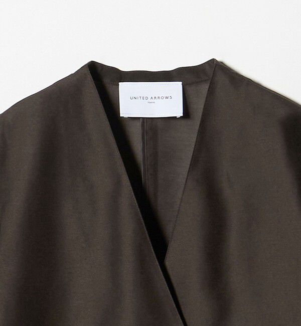 UNITED ARROWS「シアー ノーラペル ハーフスリーブ ジャケット ‐ウォッシャブル‐」|ノーカラージャケット|