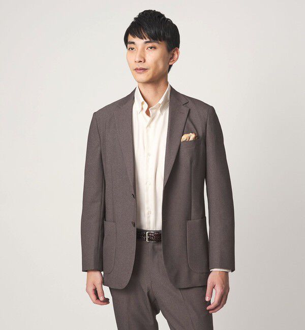 UNITED ARROWS green label relaxing「A+ ポリエステル シャークスキン 2B スタンダード セットアップ ジャケット -ウォッシャブル・ストレッチ-」|テーラードジャケット|MD.BROWN