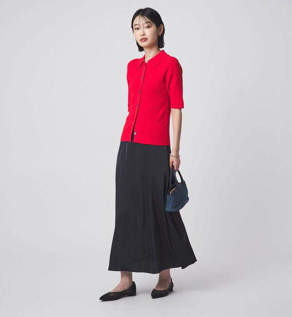 UNITED ARROWS green label relaxing「サテン セミナロー スカート」|フレア|