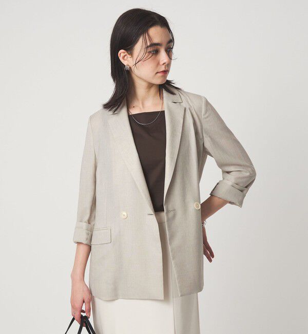 UNITED ARROWS green label relaxing「［size SHORTあり］ライト リネンライク ジャケット UVカット 通気性」|テーラードジャケット|NATURAL