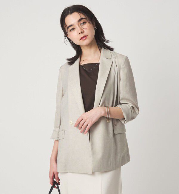 UNITED ARROWS green label relaxing「［size SHORTあり］ライト リネンライク ジャケット UVカット 通気性」|テーラードジャケット|