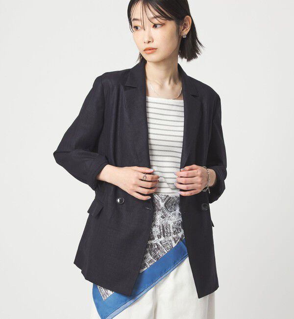 UNITED ARROWS green label relaxing「［size SHORTあり］ライト リネンライク ジャケット UVカット 通気性」|テーラードジャケット|