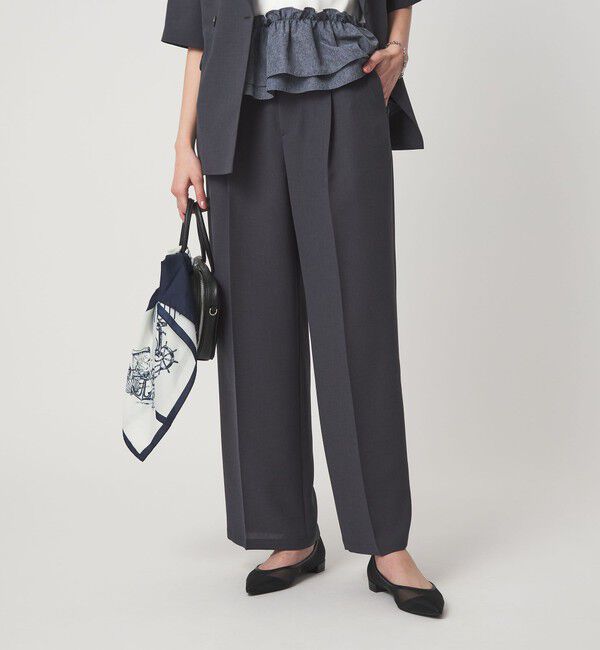 UNITED ARROWS green label relaxing「［size SHORT/TALLあり］エアシカル タック パンツ 接触冷感 通気性」|スラックス|