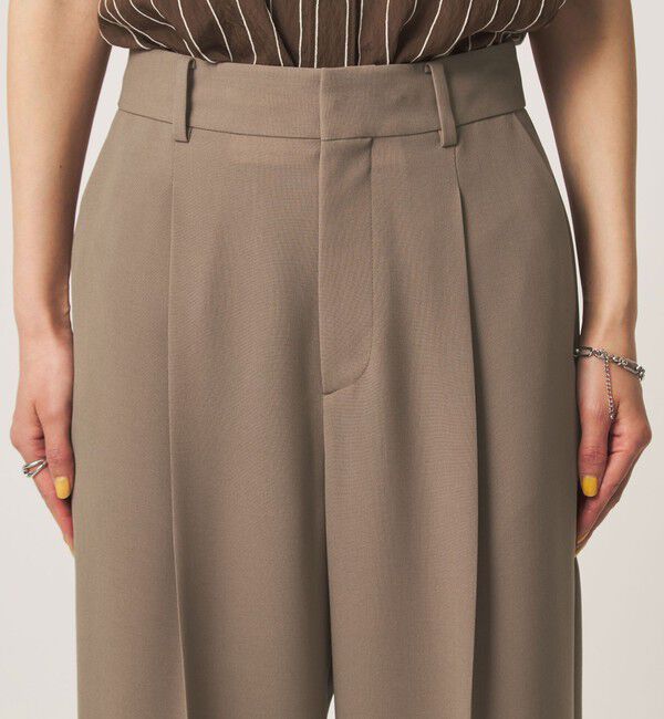 UNITED ARROWS green label relaxing「［size SHORT/TALLあり］エアシカル タック パンツ 接触冷感 通気性」|スラックス|