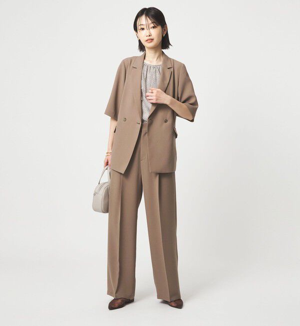 UNITED ARROWS green label relaxing「［size SHORT/TALLあり］エアシカル タック パンツ 接触冷感 通気性」|スラックス|