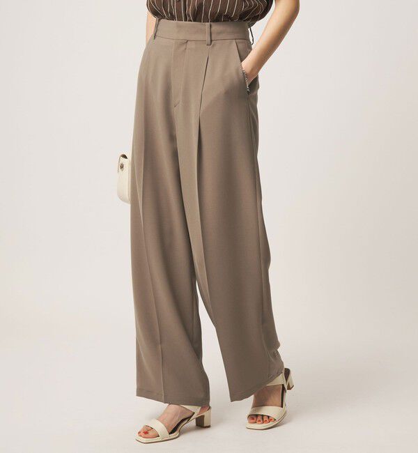 UNITED ARROWS green label relaxing「［size SHORT/TALLあり］エアシカル タック パンツ 接触冷感 通気性」|スラックス|