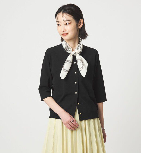 UNITED ARROWS green label relaxing「ハーフスリーブ ニット カーディガン ウォッシャブル 接触冷感 UVカット」|カーディガン|BLACK