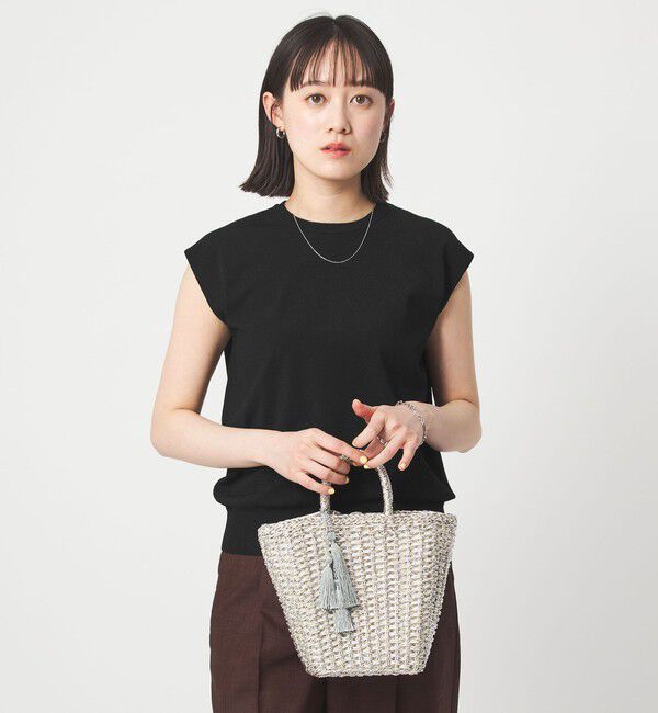 UNITED ARROWS green label relaxing「フレンチスリーブ ニット ウォッシャブル 接触冷感 UVカット」|ニット・セーター|