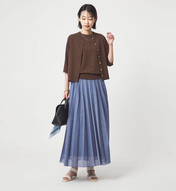 UNITED ARROWS green label relaxing「フレンチスリーブ ニット ウォッシャブル 接触冷感 UVカット」|ニット・セーター|