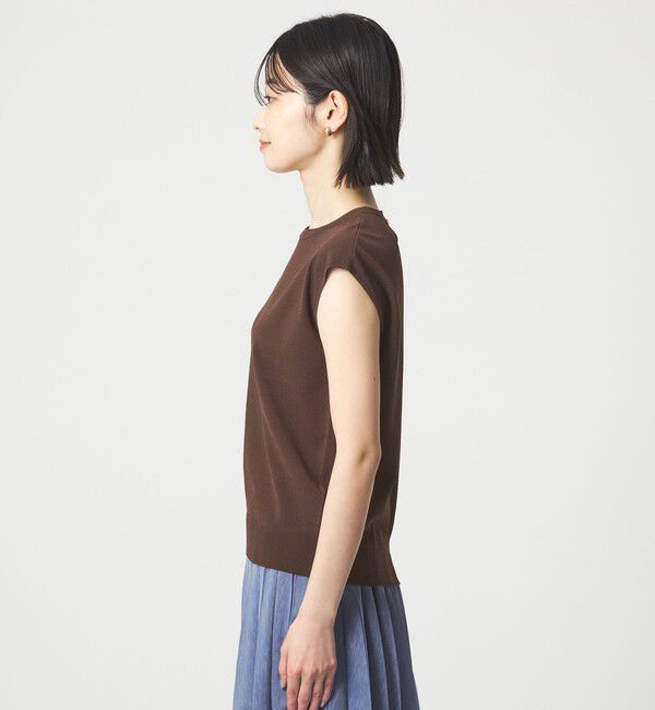 UNITED ARROWS green label relaxing「フレンチスリーブ ニット ウォッシャブル 接触冷感 UVカット」|ニット・セーター|