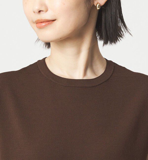 UNITED ARROWS green label relaxing「フレンチスリーブ ニット ウォッシャブル 接触冷感 UVカット」|ニット・セーター|