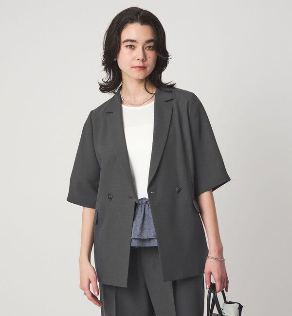 UNITED ARROWS green label relaxing「エアシカル ハーフスリーブ ジャケット  マシンウォッシャブル 接触冷感 通気性」|テーラードジャケット|