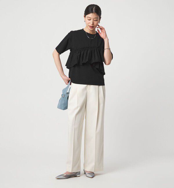 UNITED ARROWS green label relaxing「【WEB限定】＜at ease＞フリル カットソー 接触冷感 UVカット 遮熱」|Tシャツ・カットソー|