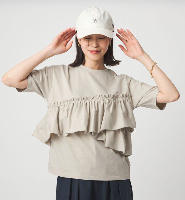 UNITED ARROWS green label relaxing「【WEB限定】＜at ease＞フリル カットソー 接触冷感 UVカット 遮熱」|Tシャツ・カットソー|