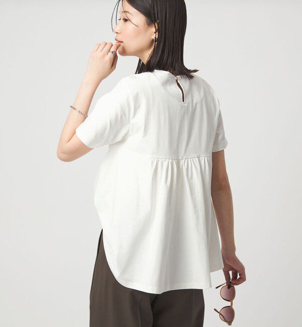 UNITED ARROWS green label relaxing「【WEB限定】＜at ease＞バック フレア カットソー  接触冷感 UVカット 遮熱」|Tシャツ・カットソー|