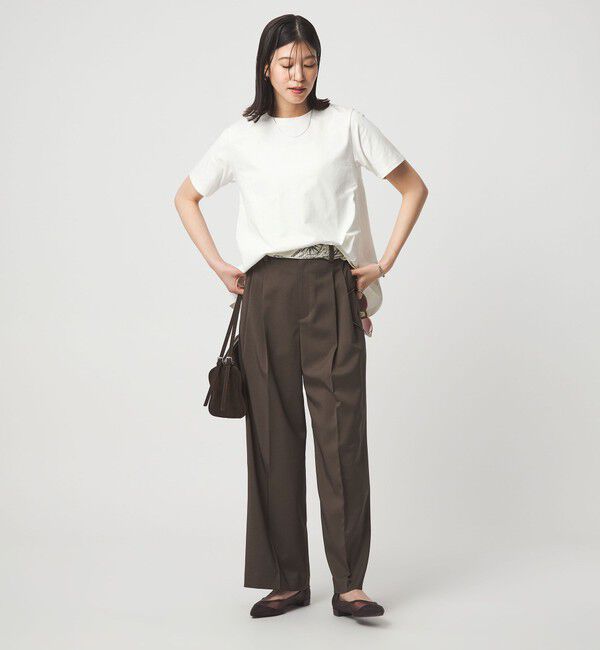 UNITED ARROWS green label relaxing「【WEB限定】＜at ease＞バック フレア カットソー  接触冷感 UVカット 遮熱」|Tシャツ・カットソー|