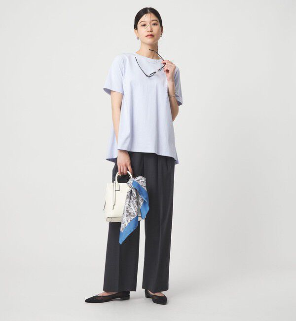 UNITED ARROWS green label relaxing「【WEB限定】＜at ease＞バック フレア カットソー  接触冷感 UVカット 遮熱」|Tシャツ・カットソー|