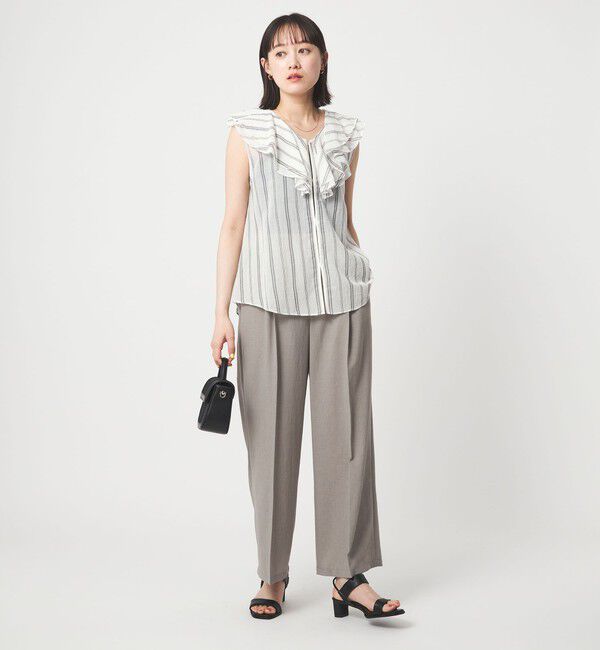 UNITED ARROWS green label relaxing「100/2 ラッフルカラー ノースリーブ ブラウス」|シャツ・ブラウス|