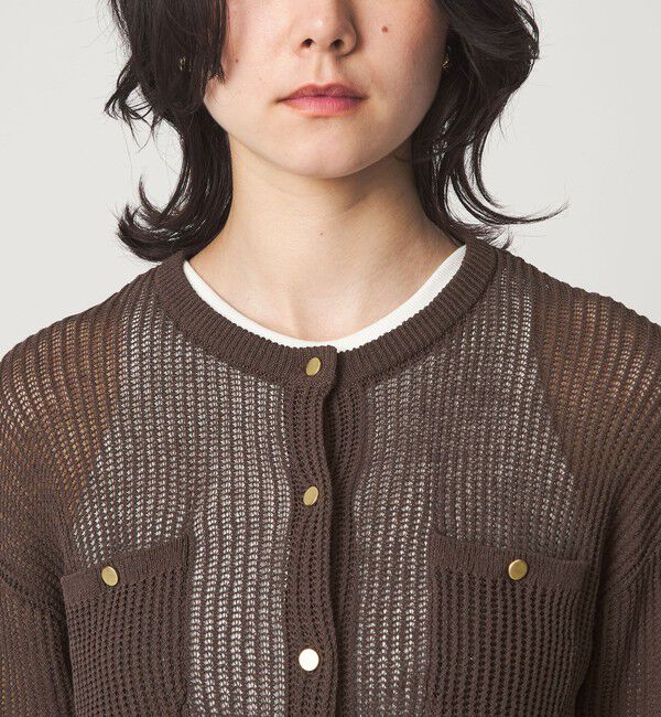 UNITED ARROWS green label relaxing「【結論シリーズ】デイリーメッシュカーデ ウォッシャブル」|カーディガン|