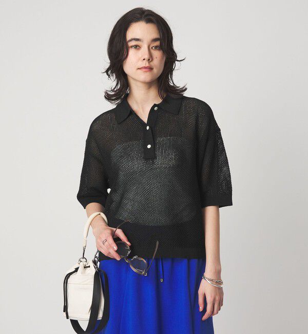 UNITED ARROWS green label relaxing「メッシュ ポロニット ウォッシャブル」|ニット・セーター|