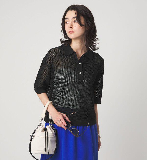 UNITED ARROWS green label relaxing「メッシュ ポロニット ウォッシャブル」|ニット・セーター|