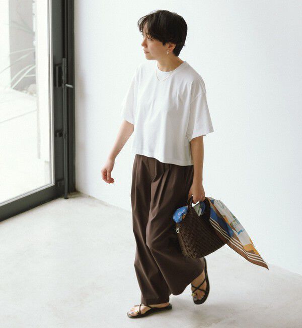 UNITED ARROWS green label relaxing「＜CHIHIRO HYODO&times;green label relaxing＞クロップド ワイド Tシャツ」|Tシャツ・カットソー|OFF WHITE