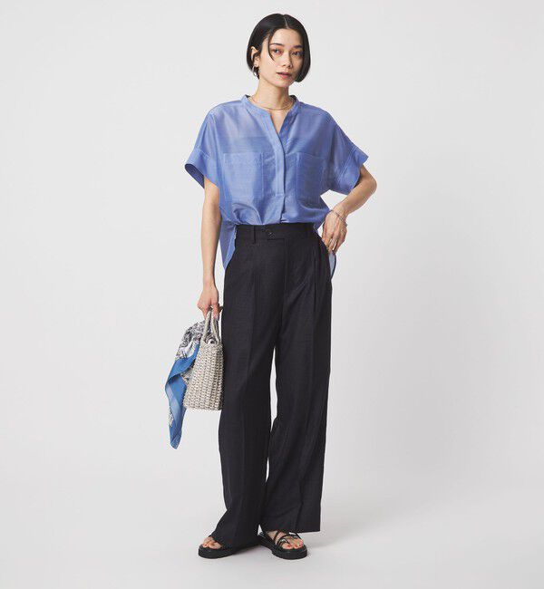 UNITED ARROWS green label relaxing「カールマイヤー ポケット ショートスリーブ ブラウス マシンウォッシャブル 通気性」|シャツ・ブラウス|