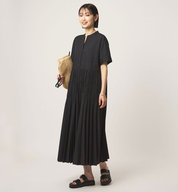 UNITED ARROWS green label relaxing「［size SHORT/TALLあり］ワッシャー プリーツ ショートスリーブ ワンピース」|ワンピース|