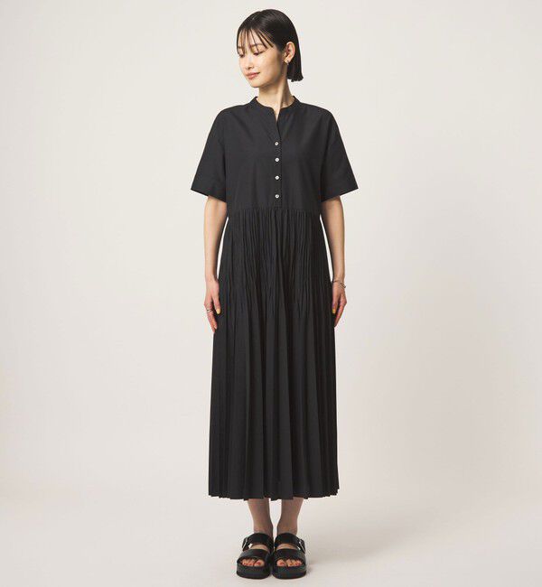 UNITED ARROWS green label relaxing「［size SHORT/TALLあり］ワッシャー プリーツ ショートスリーブ ワンピース」|ワンピース|