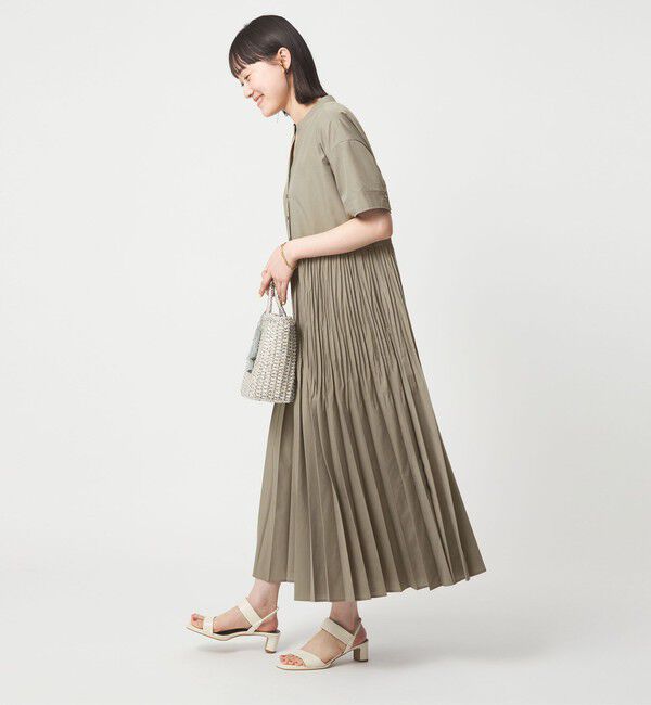 UNITED ARROWS green label relaxing「［size SHORT/TALLあり］ワッシャー プリーツ ショートスリーブ ワンピース」|ワンピース|