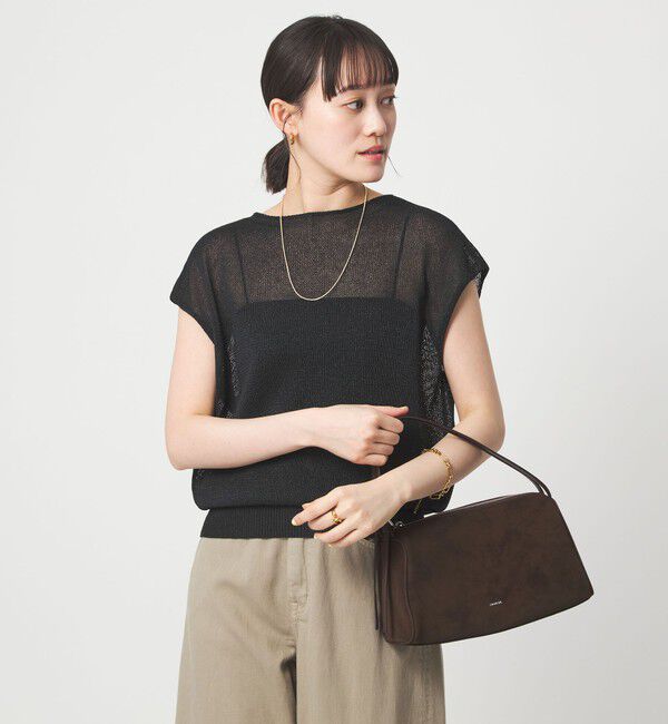 UNITED ARROWS green label relaxing「ペーパー ボタン 2WAY ジレ ウォッシャブル」|ニット・セーター|