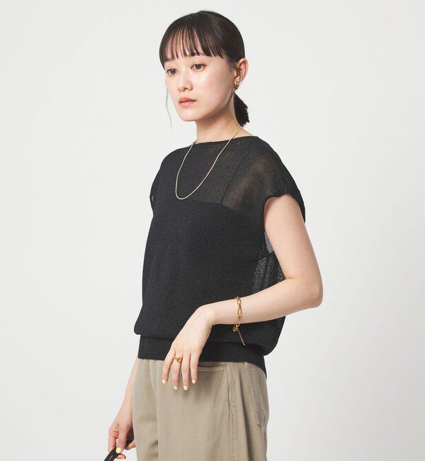 UNITED ARROWS green label relaxing「ペーパー ボタン 2WAY ジレ ウォッシャブル」|ニット・セーター|