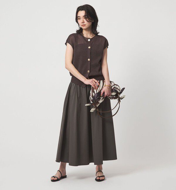 UNITED ARROWS green label relaxing「ペーパー ボタン 2WAY ジレ ウォッシャブル」|ニット・セーター|