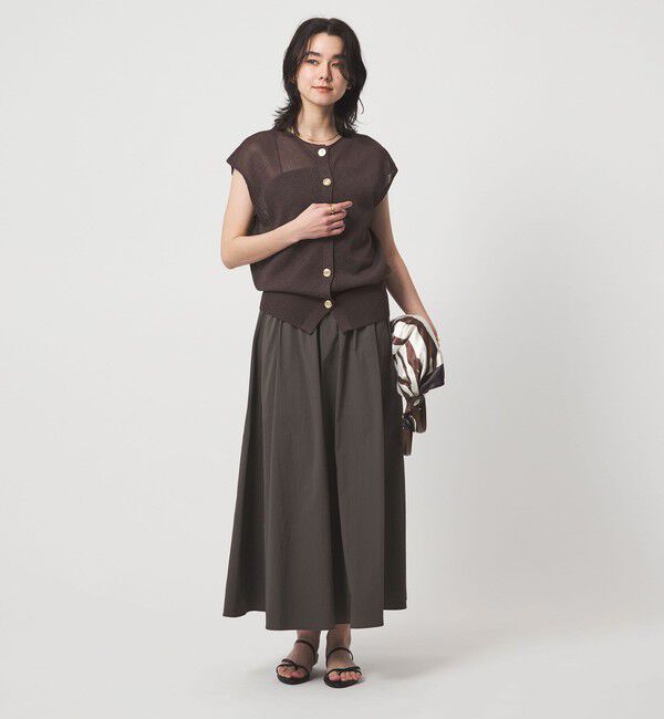 UNITED ARROWS green label relaxing「ペーパー ボタン 2WAY ジレ ウォッシャブル」|ニット・セーター|