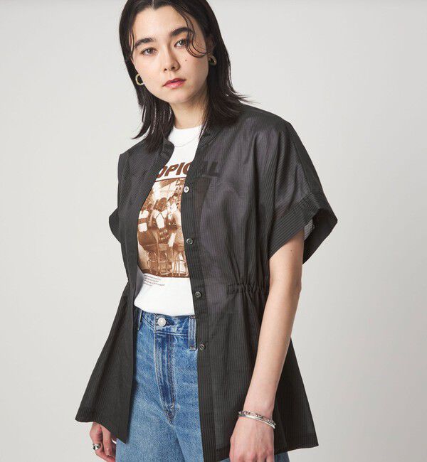 UNITED ARROWS green label relaxing「【結論シリーズ】ギャザーハイウエストブラウス［size SHORTあり］」|シャツ・ブラウス|