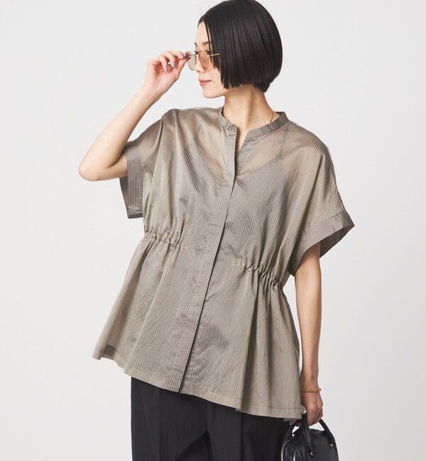 UNITED ARROWS green label relaxing「【結論シリーズ】ギャザーハイウエストブラウス［size SHORTあり］」|シャツ・ブラウス|