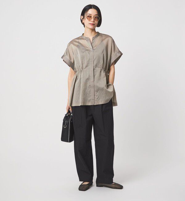 UNITED ARROWS green label relaxing「【結論シリーズ】ギャザーハイウエストブラウス［size SHORTあり］」|シャツ・ブラウス|