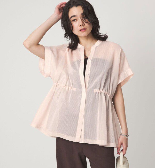 UNITED ARROWS green label relaxing「【結論シリーズ】ギャザーハイウエストブラウス［size SHORTあり］」|シャツ・ブラウス|