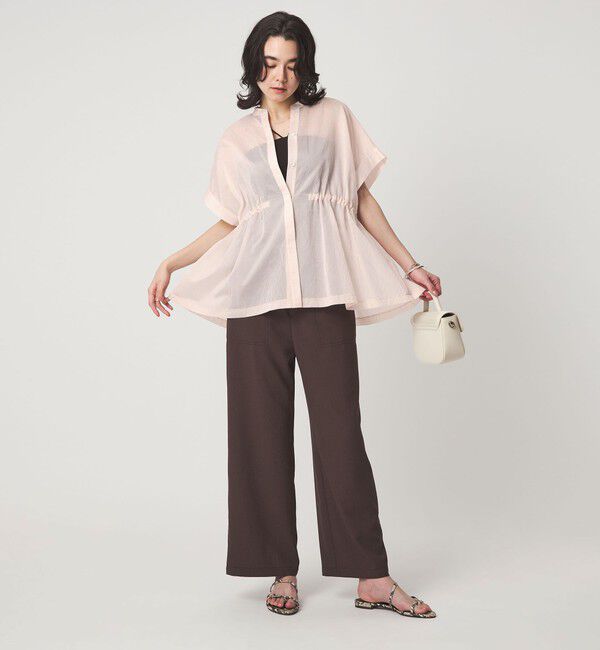 UNITED ARROWS green label relaxing「【結論シリーズ】ギャザーハイウエストブラウス［size SHORTあり］」|シャツ・ブラウス|