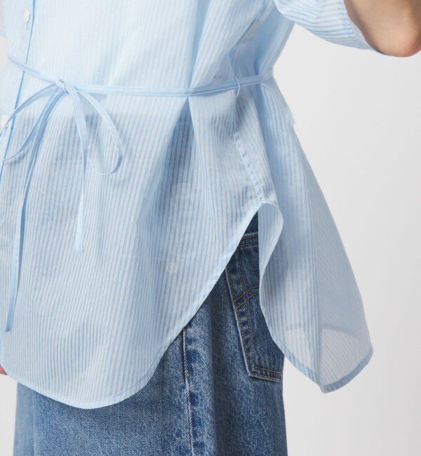 UNITED ARROWS green label relaxing「【結論シリーズ】リボンハイウエストシャツ［size SHORTあり］」|シャツ・ブラウス|