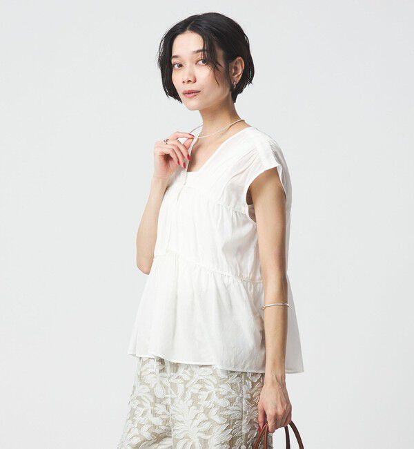 UNITED ARROWS green label relaxing「ボリューム 2WAY リボン ノースリーブ ブラウス」|シャツ・ブラウス|WHITE