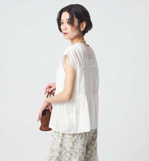 UNITED ARROWS green label relaxing「ボリューム 2WAY リボン ノースリーブ ブラウス」|シャツ・ブラウス|