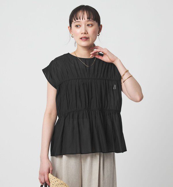 UNITED ARROWS green label relaxing「ボリューム 2WAY リボン ノースリーブ ブラウス」|シャツ・ブラウス|