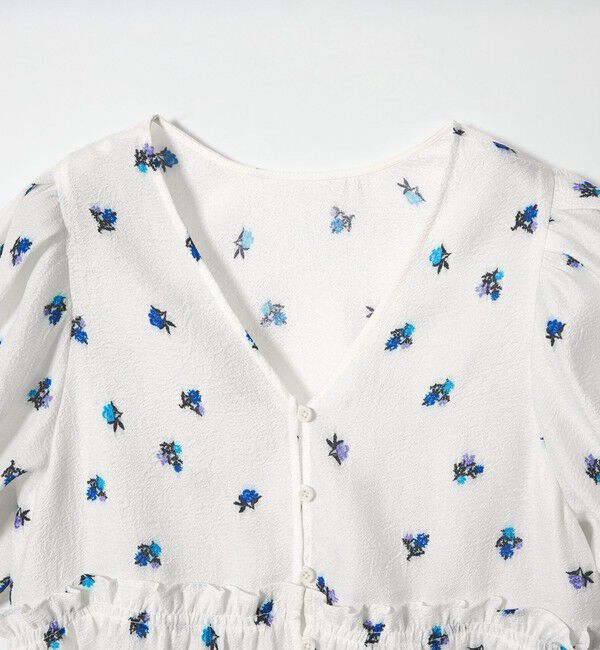 EMMEL REFINES「＜EMMEL REFINES＞EM フラワープリント パフスリーブ ブラウス」|シャツ・ブラウス|