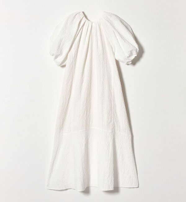 EMMEL REFINES「＜EMMEL REFINES＞EM  パフスリーブ キリカエ ワンピース」|ワンピース|OFF WHITE