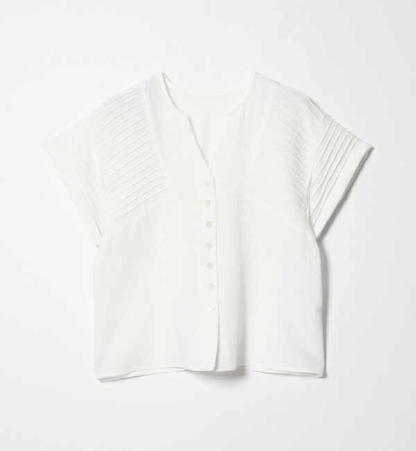 EMMEL REFINES「＜EMMEL REFINES＞EM ピンタック キーネック ブラウス」|シャツ・ブラウス|