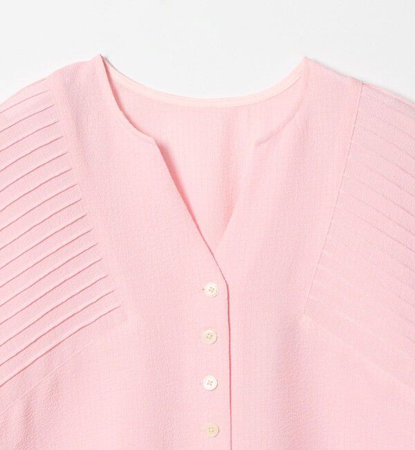 EMMEL REFINES「＜EMMEL REFINES＞EM ピンタック キーネック ブラウス」|シャツ・ブラウス|