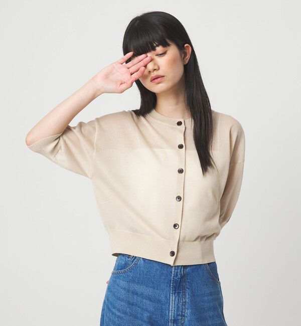 EMMEL REFINES「＜EMMEL REFINES＞EM シアー ショートスリーブ カーディガン」|カーディガン|