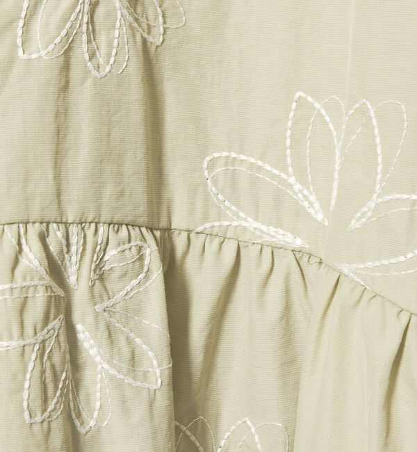 EMMEL REFINES「＜EMMEL REFINES＞EM フラワーシシュウ キリカエ ギャザー ワンピース」|ワンピース|