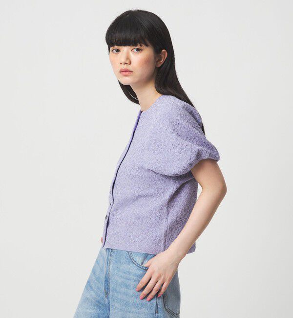 EMMEL REFINES「＜EMMEL REFINES＞EMジャガード パフスリーブ プルオーバー ＆ カーディガン」|ニット・セーター|